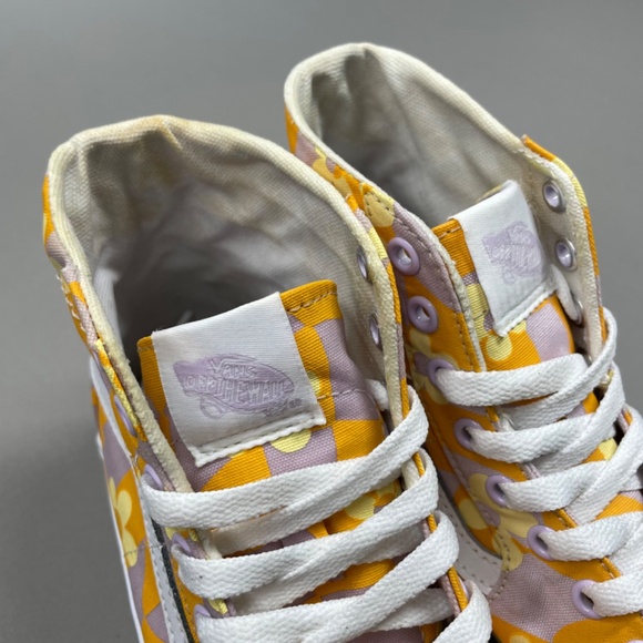 VANS Shoes Womens 8.5 purple orange checkerboard sk8-hi platform high top retro - Picture 6 of 14